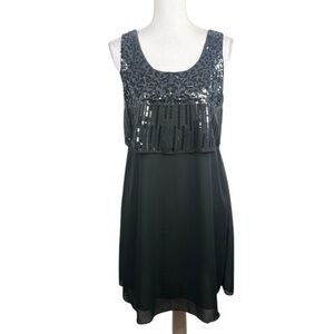 Kische Black Blue Sequin Formal Event Special Occasion Evening Dress Size Medium